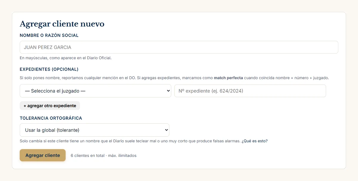 Alta de clientes en segundos
