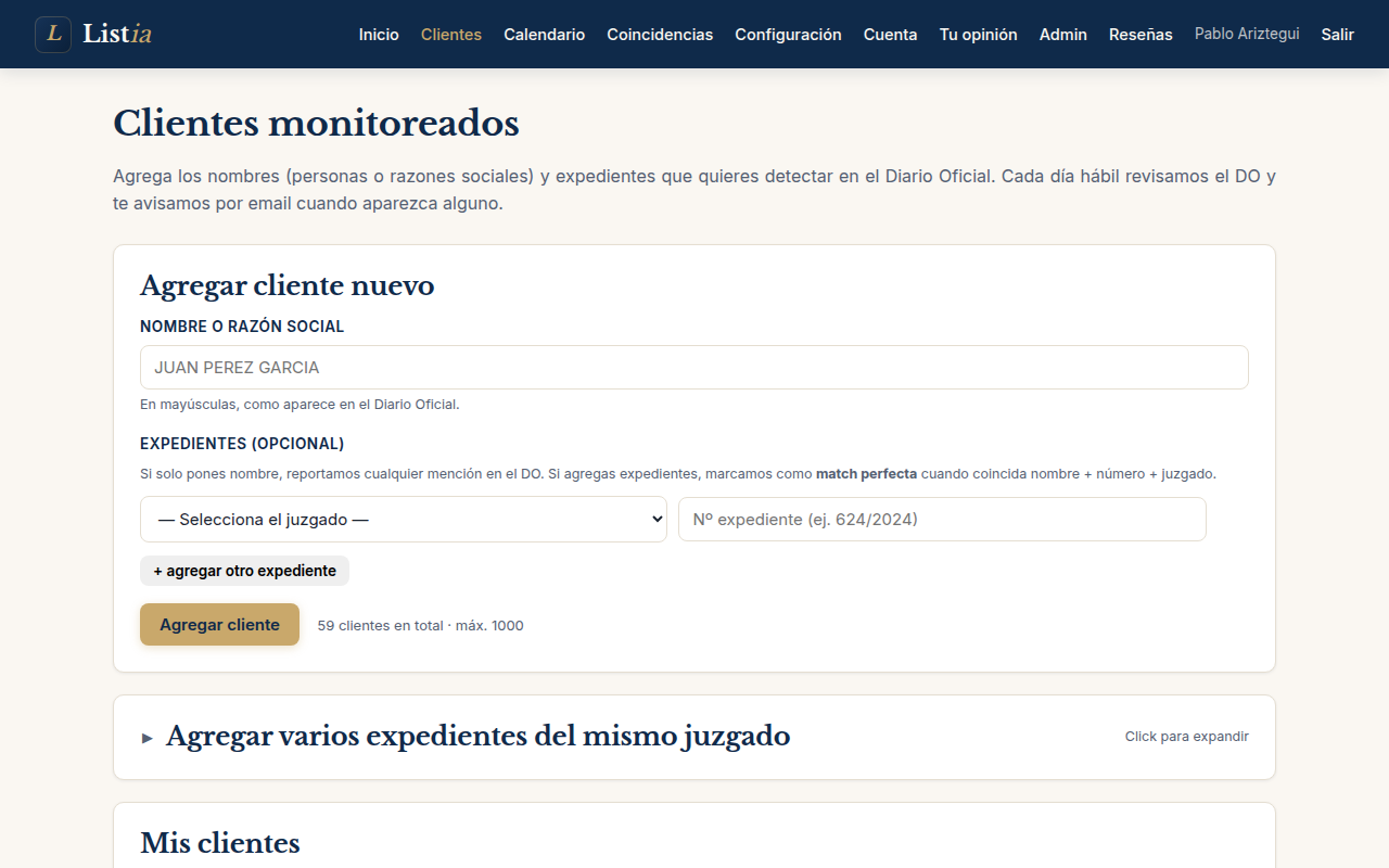 Registras a tus clientes
