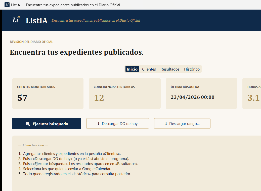 Pantalla inicio de Listia